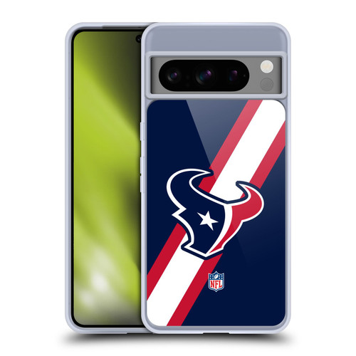 NFL Houston Texans Logo Stripes Soft Gel Case for Google Pixel 8 Pro