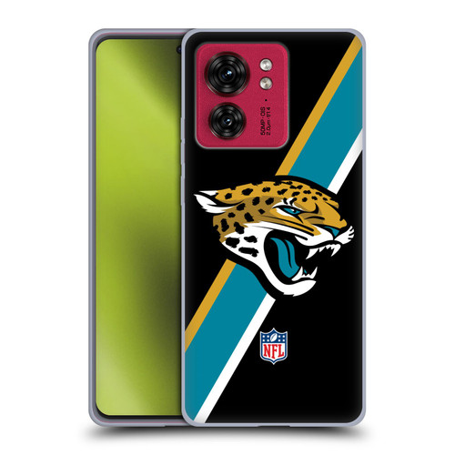 NFL Jacksonville Jaguars Logo Stripes Soft Gel Case for Motorola Moto Edge 40