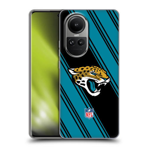 NFL Jacksonville Jaguars Artwork Stripes Soft Gel Case for OPPO Reno10 5G / Reno10 Pro 5G
