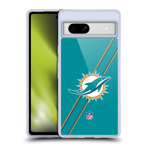 NFL Miami Dolphins Logo Stripes Soft Gel Case for Google Pixel 7a