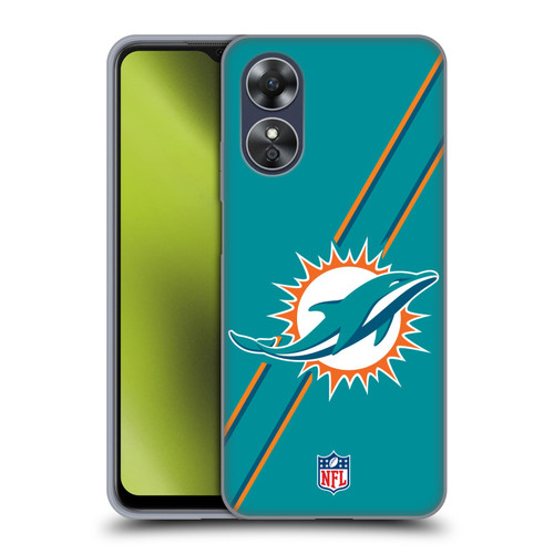 NFL Miami Dolphins Logo Stripes Soft Gel Case for OPPO A17