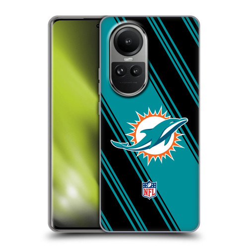 NFL Miami Dolphins Artwork Stripes Soft Gel Case for OPPO Reno10 5G / Reno10 Pro 5G