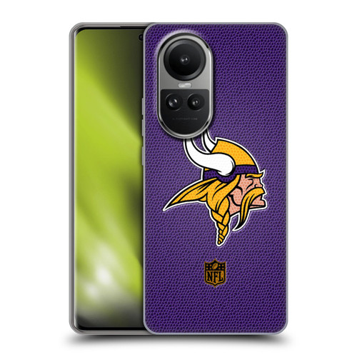 NFL Minnesota Vikings Logo Football Soft Gel Case for OPPO Reno10 5G / Reno10 Pro 5G