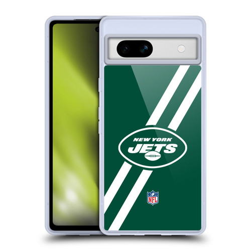 NFL New York Jets Logo Stripes Soft Gel Case for Google Pixel 7a