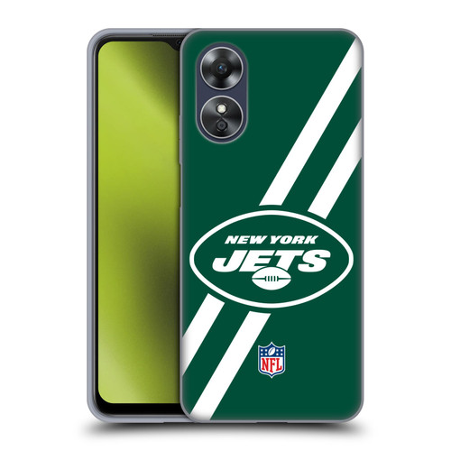 NFL New York Jets Logo Stripes Soft Gel Case for OPPO A17