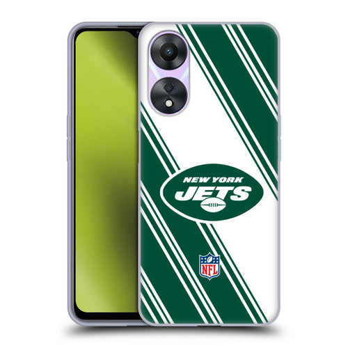 NFL New York Jets Artwork Stripes Soft Gel Case for OPPO A78 5G