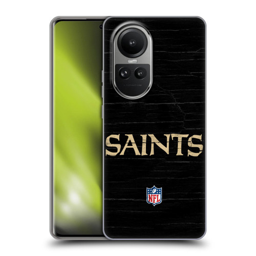 NFL New Orleans Saints Logo Distressed Look Soft Gel Case for OPPO Reno10 5G / Reno10 Pro 5G