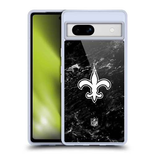 NFL New Orleans Saints Artwork Marble Soft Gel Case for Google Pixel 7a
