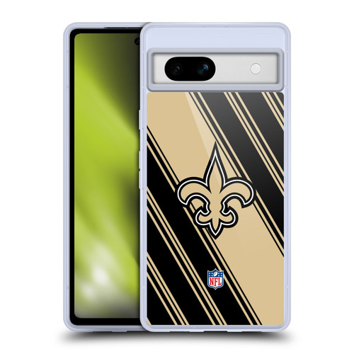NFL New Orleans Saints Artwork Stripes Soft Gel Case for Google Pixel 7a
