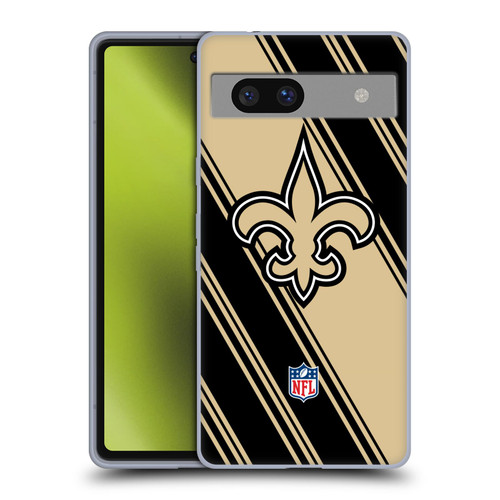 NFL New Orleans Saints Artwork Stripes Soft Gel Case for Google Pixel 7a