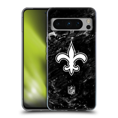 NFL New Orleans Saints Artwork Marble Soft Gel Case for Google Pixel 8 Pro