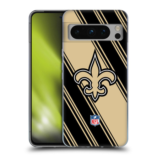 NFL New Orleans Saints Artwork Stripes Soft Gel Case for Google Pixel 8 Pro