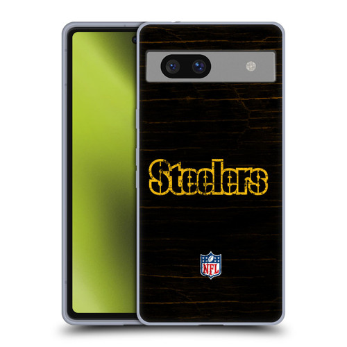 NFL Pittsburgh Steelers Logo Distressed Look Soft Gel Case for Google Pixel 7a