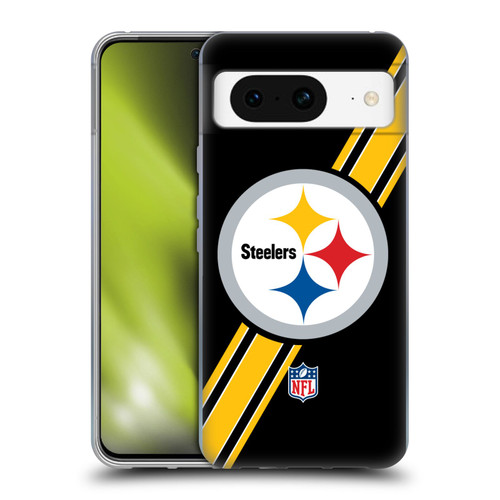 NFL Pittsburgh Steelers Logo Stripes Soft Gel Case for Google Pixel 8