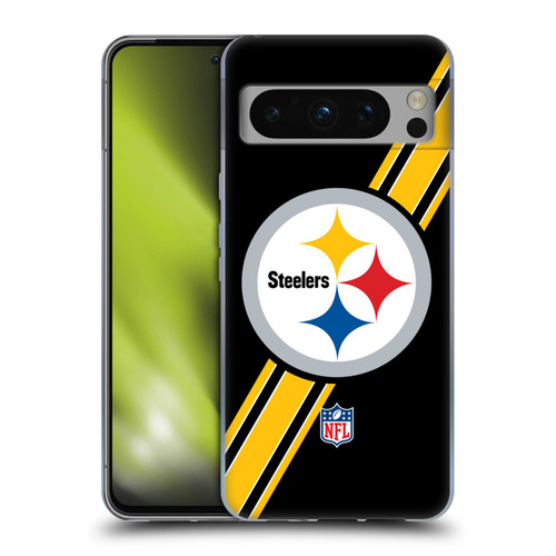 NFL Pittsburgh Steelers Logo Stripes Soft Gel Case for Google Pixel 8 Pro