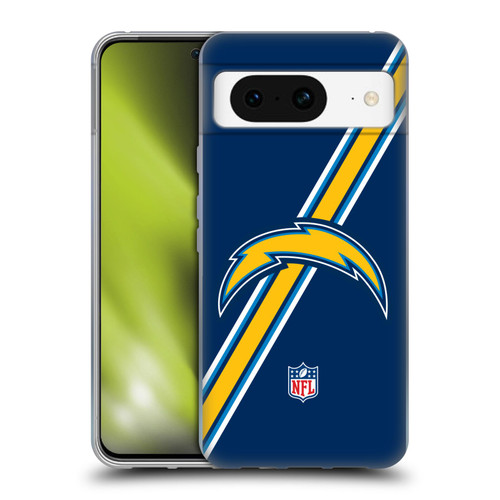 NFL Los Angeles Chargers Logo Stripes Soft Gel Case for Google Pixel 8