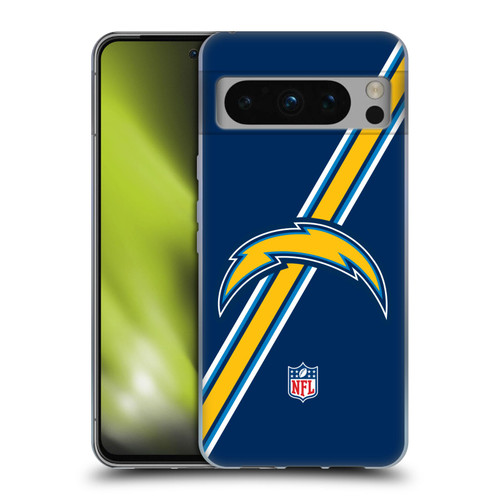 NFL Los Angeles Chargers Logo Stripes Soft Gel Case for Google Pixel 8 Pro