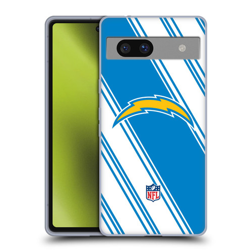 NFL Los Angeles Chargers Artwork Stripes Soft Gel Case for Google Pixel 7a