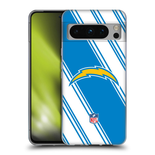 NFL Los Angeles Chargers Artwork Stripes Soft Gel Case for Google Pixel 8 Pro