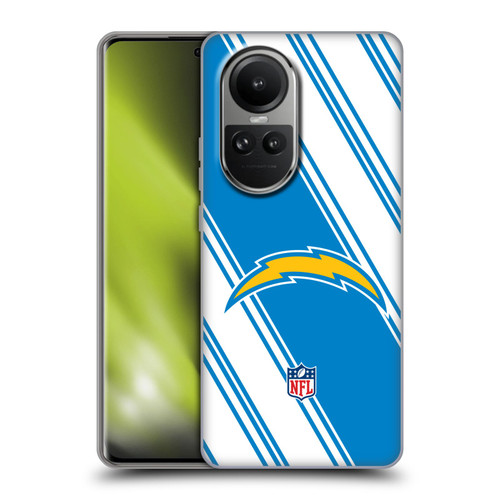 NFL Los Angeles Chargers Artwork Stripes Soft Gel Case for OPPO Reno10 5G / Reno10 Pro 5G
