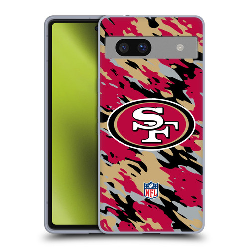NFL San Francisco 49Ers Logo Camou Soft Gel Case for Google Pixel 7a