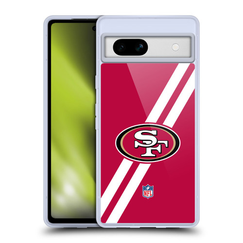NFL San Francisco 49Ers Logo Stripes Soft Gel Case for Google Pixel 7a