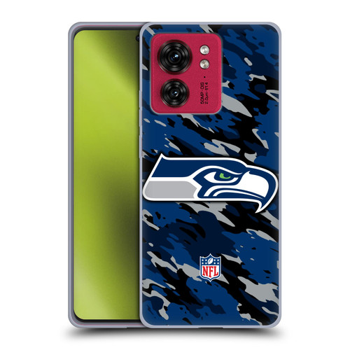 NFL Seattle Seahawks Logo Camou Soft Gel Case for Motorola Moto Edge 40