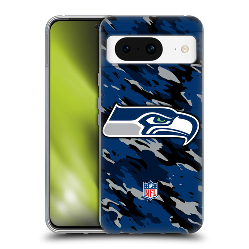 NFL Seattle Seahawks Logo Camou Soft Gel Case for Google Pixel 8