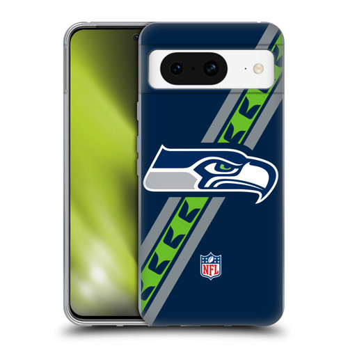 NFL Seattle Seahawks Logo Stripes Soft Gel Case for Google Pixel 8