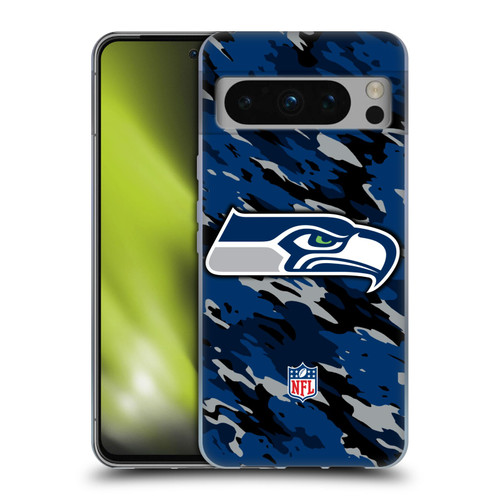 NFL Seattle Seahawks Logo Camou Soft Gel Case for Google Pixel 8 Pro