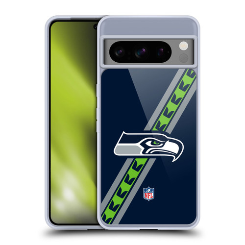 NFL Seattle Seahawks Logo Stripes Soft Gel Case for Google Pixel 8 Pro