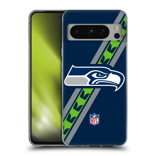 NFL Seattle Seahawks Logo Stripes Soft Gel Case for Google Pixel 8 Pro