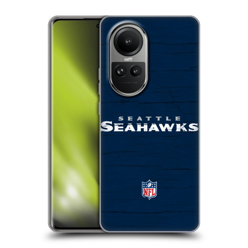 NFL Seattle Seahawks Logo Distressed Look Soft Gel Case for OPPO Reno10 5G / Reno10 Pro 5G
