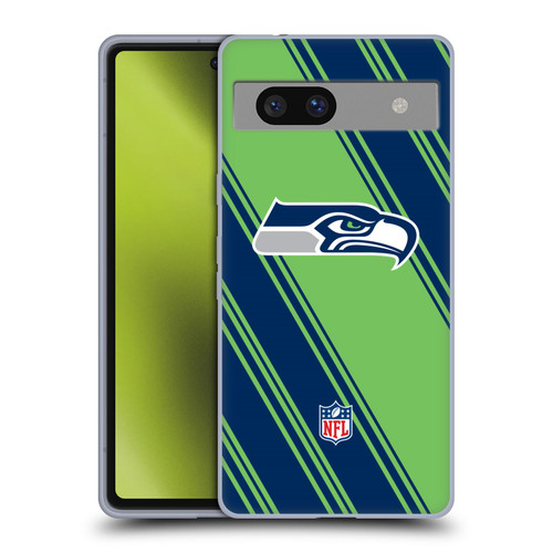 NFL Seattle Seahawks Artwork Stripes Soft Gel Case for Google Pixel 7a
