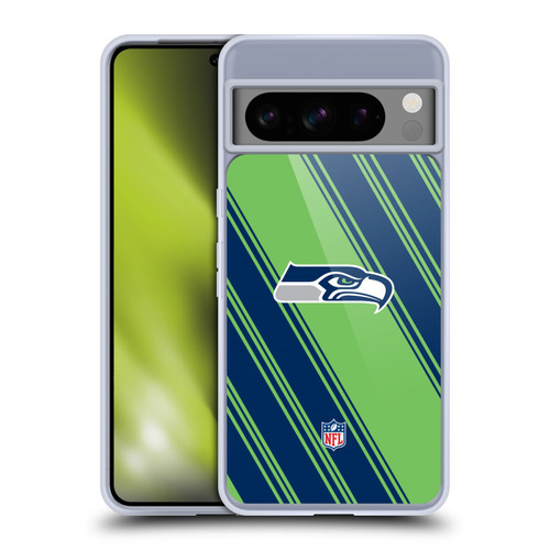 NFL Seattle Seahawks Artwork Stripes Soft Gel Case for Google Pixel 8 Pro