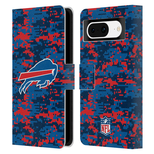 NFL Buffalo Bills Graphics Digital Camouflage Leather Book Wallet Case Cover For Google Pixel 8