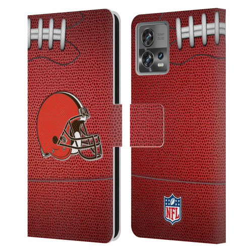 NFL Cleveland Browns Graphics Football Leather Book Wallet Case Cover For Motorola Moto Edge 30 Fusion