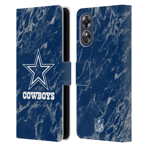 NFL Dallas Cowboys Graphics Coloured Marble Leather Book Wallet Case Cover For OPPO A17