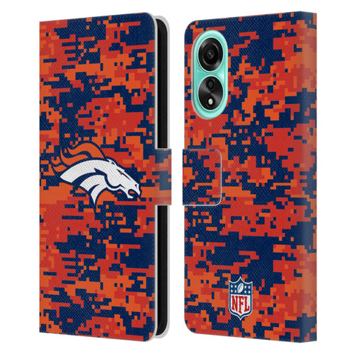 NFL Denver Broncos Graphics Digital Camouflage Leather Book Wallet Case Cover For OPPO A78 4G