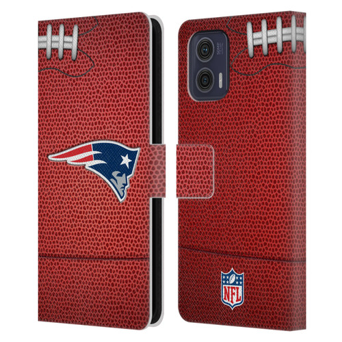 NFL New England Patriots Graphics Football Leather Book Wallet Case Cover For Motorola Moto G73 5G