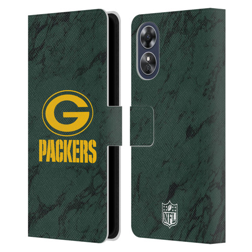NFL Green Bay Packers Graphics Coloured Marble Leather Book Wallet Case Cover For OPPO A17
