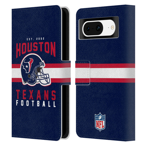 NFL Houston Texans Graphics Helmet Typography Leather Book Wallet Case Cover For Google Pixel 8