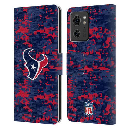 NFL Houston Texans Graphics Digital Camouflage Leather Book Wallet Case Cover For Motorola Moto Edge 40