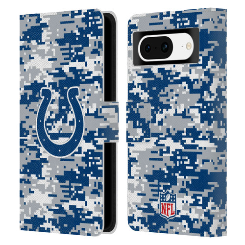 NFL Indianapolis Colts Graphics Digital Camouflage Leather Book Wallet Case Cover For Google Pixel 8