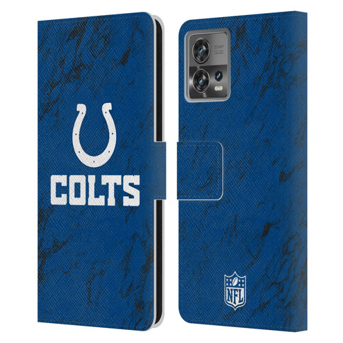 NFL Indianapolis Colts Graphics Coloured Marble Leather Book Wallet Case Cover For Motorola Moto Edge 30 Fusion