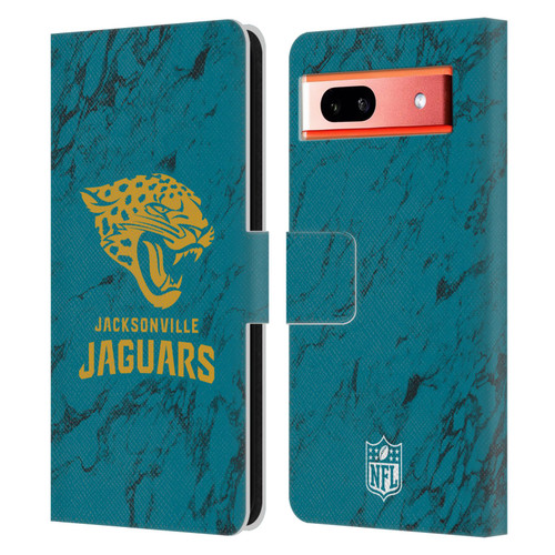 NFL Jacksonville Jaguars Graphics Coloured Marble Leather Book Wallet Case Cover For Google Pixel 7a