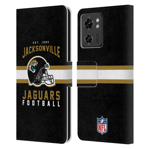 NFL Jacksonville Jaguars Graphics Helmet Typography Leather Book Wallet Case Cover For Motorola Moto Edge 40
