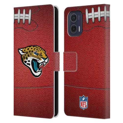 NFL Jacksonville Jaguars Graphics Football Leather Book Wallet Case Cover For Motorola Moto G73 5G