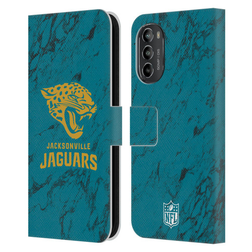 NFL Jacksonville Jaguars Graphics Coloured Marble Leather Book Wallet Case Cover For Motorola Moto G82 5G