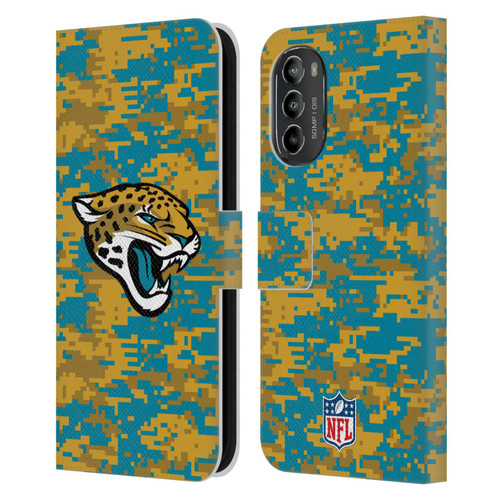 NFL Jacksonville Jaguars Graphics Digital Camouflage Leather Book Wallet Case Cover For Motorola Moto G82 5G